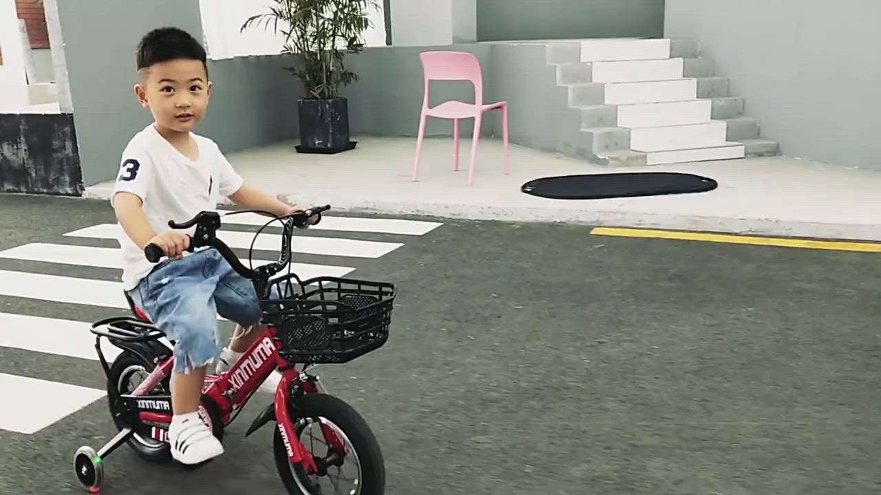 BIKEONE MINI18 可摺疊兒童自行車18吋後貨架加閃光輔助輪2-3-5-6-7-8歲小孩腳踏單車 product video thumbnail