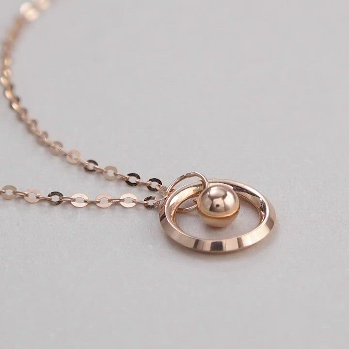 點睛品 全18K 緣圈圈 18K玫瑰金項鍊 product video thumbnail