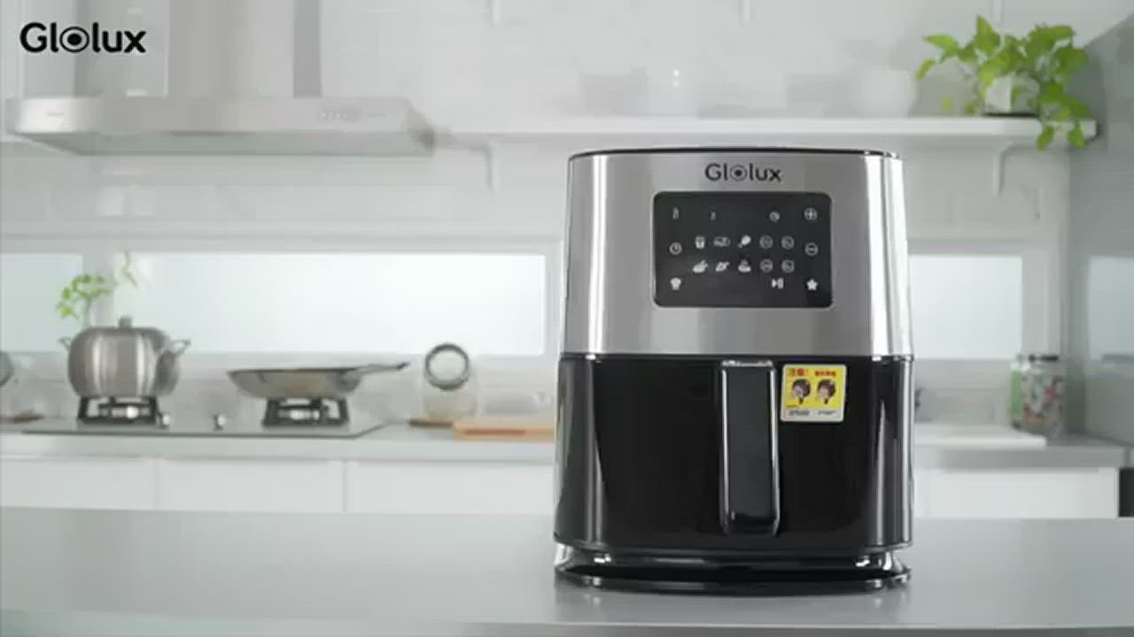 【Glolux 北美品牌】多功能 7.5L 觸控式健康陶瓷智能氣炸鍋 / BSMI認證 /SGS認證(GLX6001AF) product video thumbnail