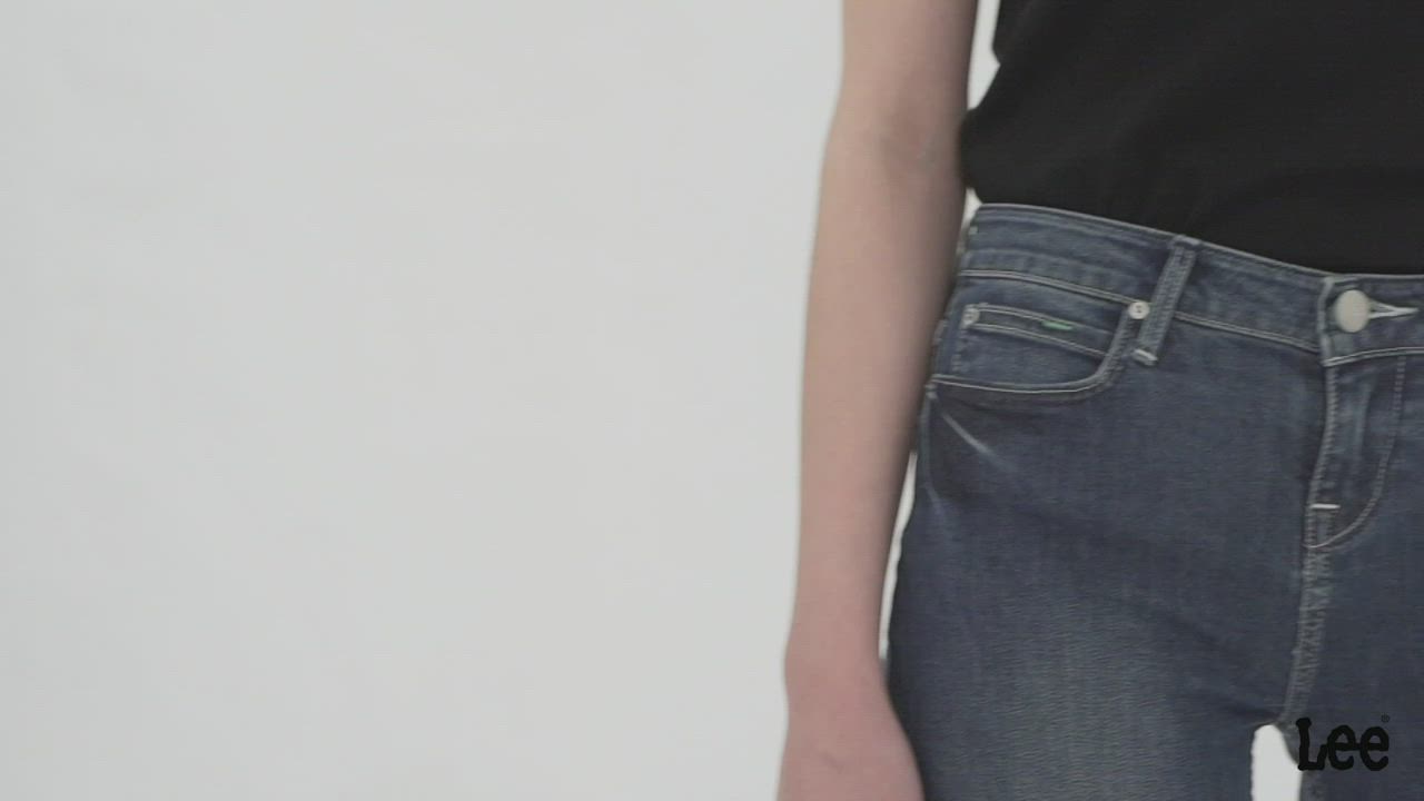 Lee 女款 433 特色補破中腰合身窄腳牛仔褲 深藍洗水 Body Optix product video thumbnail